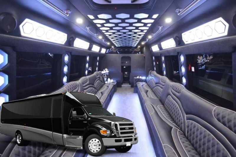 Party bus with a restroom